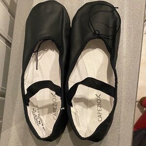 Capezio Daisy Black Leather Ballet Shoe